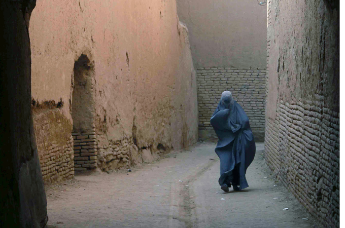 Afghan woman in street