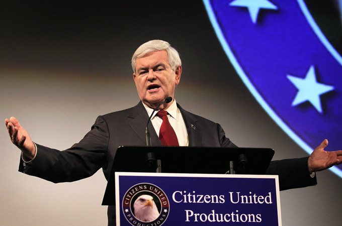 Newt Gingrich in Des Moines, Iowa