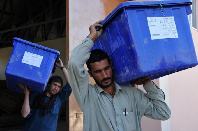 The Afghan presidential run-off was mired by irregularities [AFP]