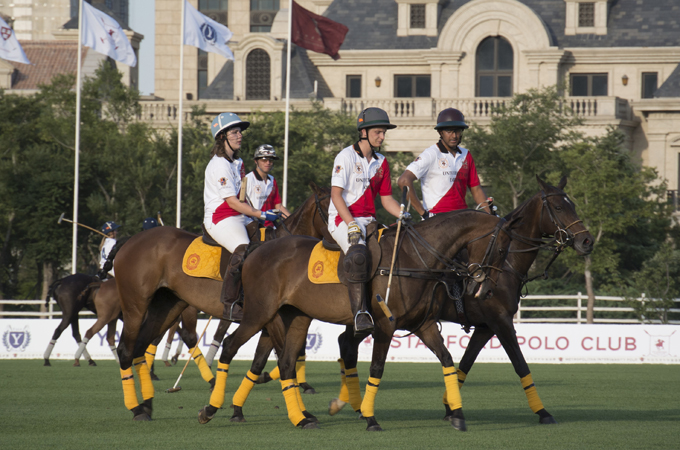 The Tianjin Goldin Metropolitan Polo Club has two international standard polo fields, world-class stables, and a lavish clubhouse designed in faux European chateau style [Michael Sullivan/Al Jazeera]