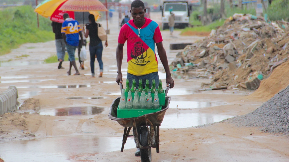 Business was so slow last month that Adamou does not know how much he sold [Femke van Zeijl/Al Jazeera]