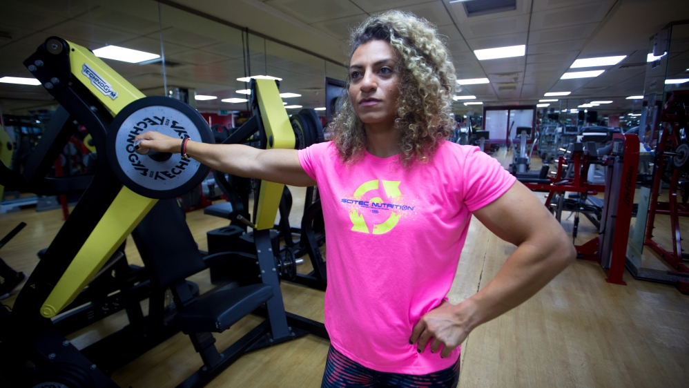 Musawi also works as a trainer at a gym in Dubai [Amanda Fisher/Al Jazeera]
