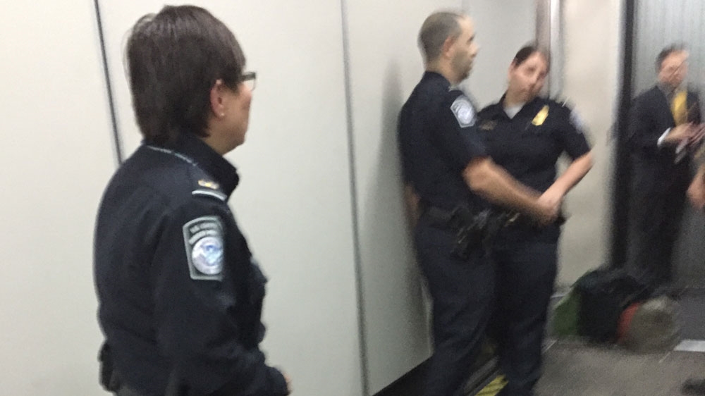 A photo taken by Kameelah Rasheed before customs officers took her phone from her after she was pulled off a flight to Istanbul [Supplied: Kameelah Rasheed]