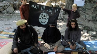 ISIL fighters at an undisclosed location in Kunar province, Afghanistan [EPA]