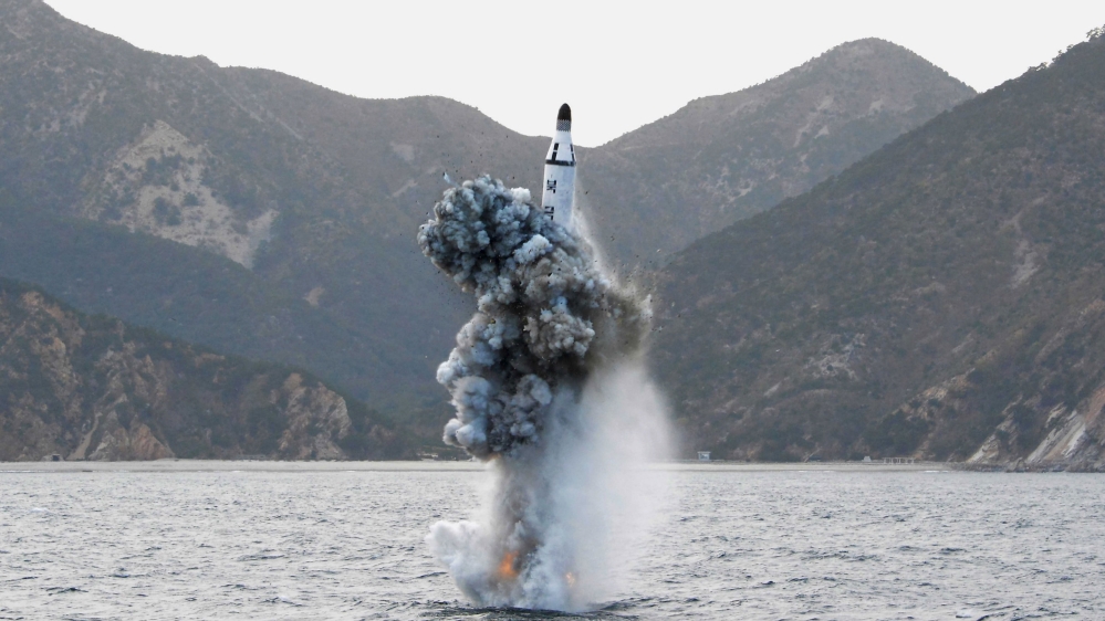 North Korea fires submarine missile