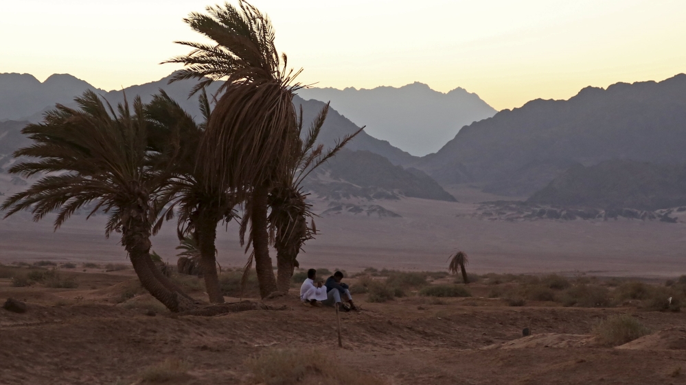 Members of Bedouin tribe of Muzeina, from South Siniai, rest from their fishing trip, in Girgana village at Nabq area, north of the Red Sea resort of Sharm el-Sheikh