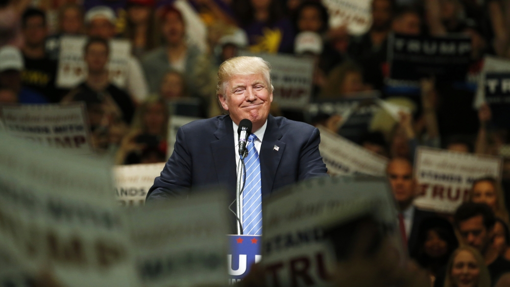 Republican U.S. presidential candidate Trump holds rally with supporters in Anaheim, California