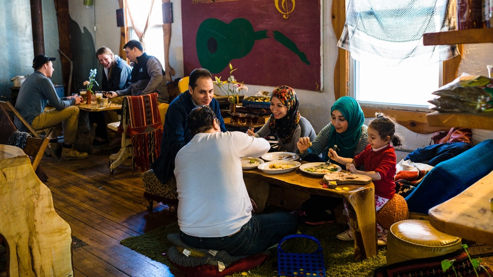 'This is a place where people are supposed to interact and discuss religion and politics and art and very sentimental and private matters,' Ayman says [Angelo Merendino/Al Jazeera]