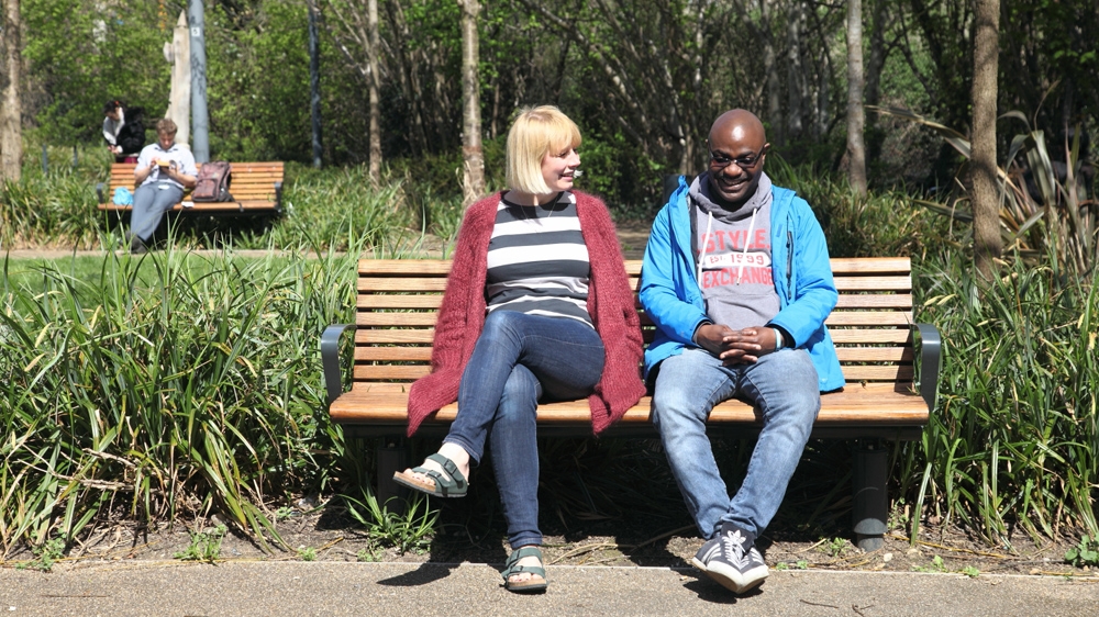 Kajsa Soderland, herself an immigrant in the UK, became inspired to become a 'host' after hearing a Syrian refugee talk in London about his experiences [Rich Wiles/ Al Jazeera]