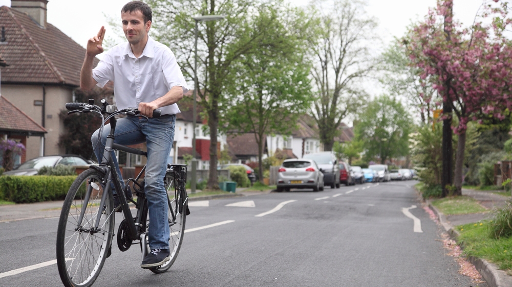 Vahe* spends a lot of time exploring the local area on a bicycle that was given to him by Donna Williams [Rich Wiles/ Al Jazeera]
