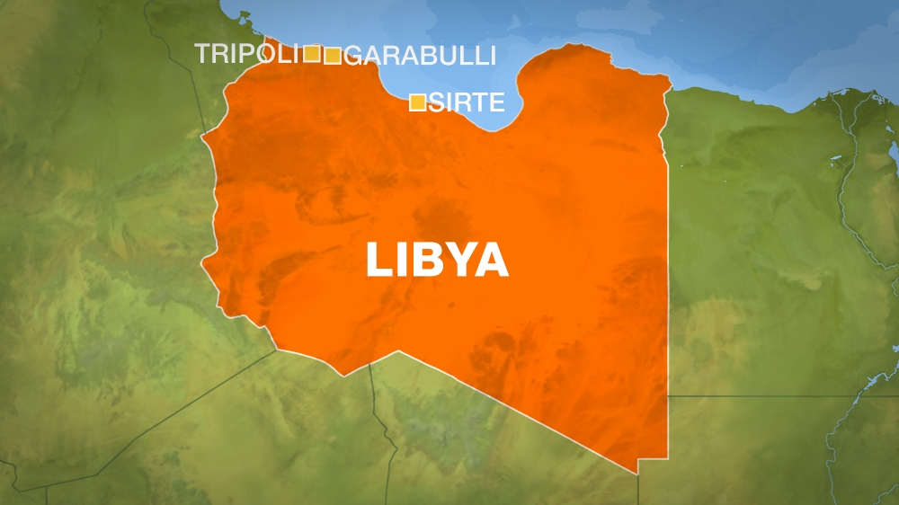 Map of Garabulli, Tripoli and Sirte in Libya