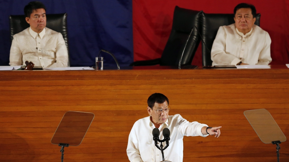 President Rodrigo Duterte delivers his first State of the Nation Address in Quezon city