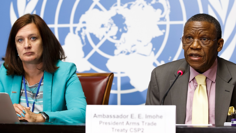 Control Arms Secretariat, inform the media prior the beginning of the second Conference of the States Parties (CSP2) to the Arms Trade Treaty (