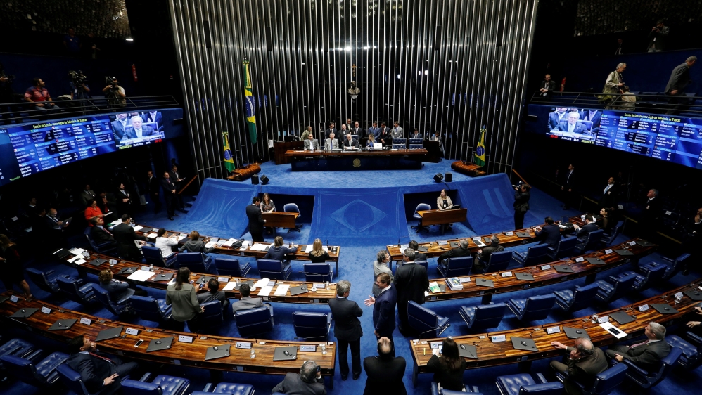Two-thirds of 81 senators must vote for impeachment to force Rousseff's removal [Reuters]