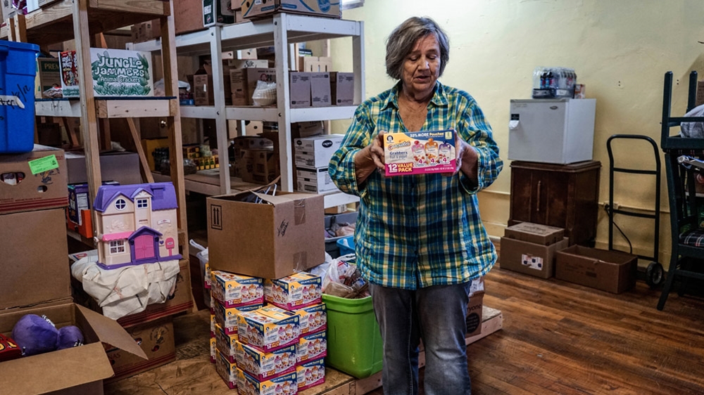 Cleda Turner, 68, founded an NGO and focused her efforts on the Food Backpack Programme [Shaghayegh Tajvidi/Al Jazeera]