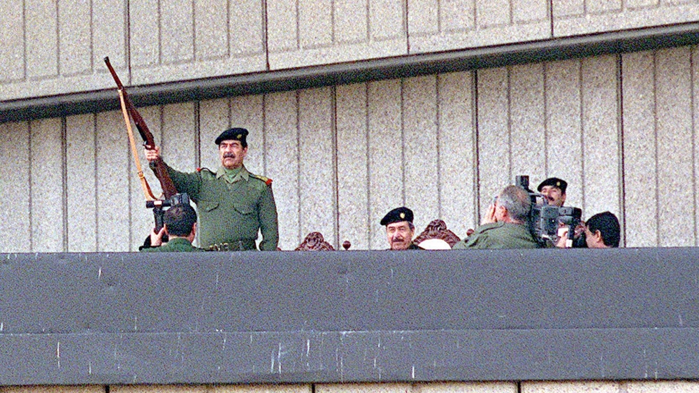 Iraqi president Saddam Hussein