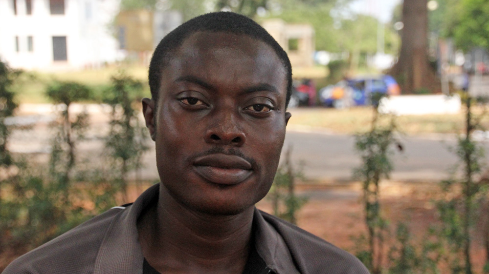Michael Agbetiafah, 25, student [Brennan Weiss/Al Jazeera]