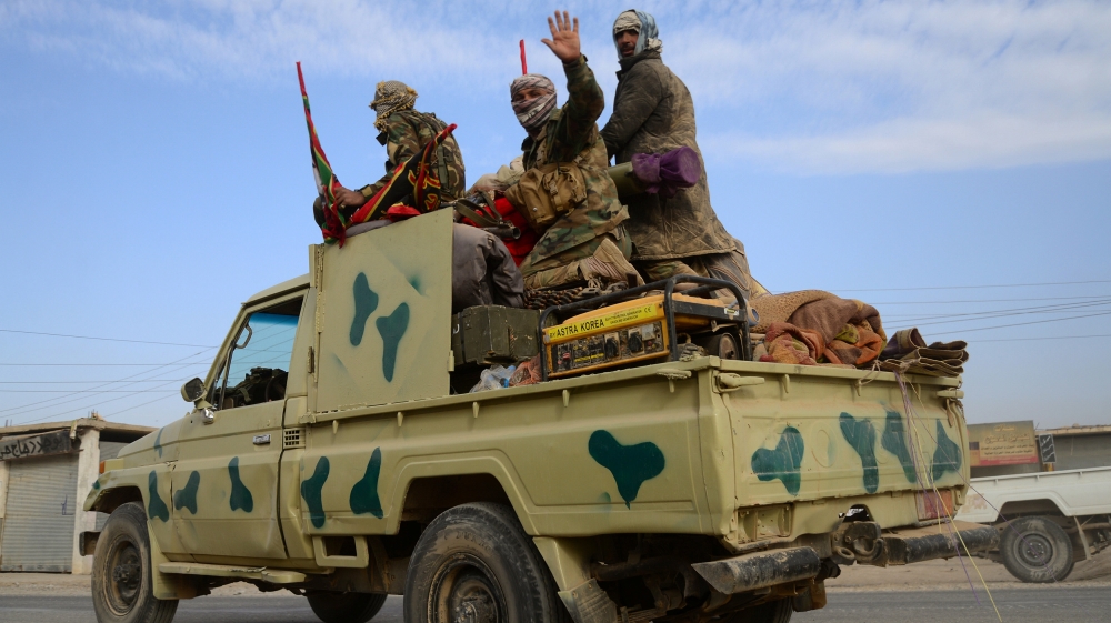 Popular Mobilization Forces take part in an operation against Islamic State militants on the outskirts of the town of Hammam Al-Alil, south of Mosul