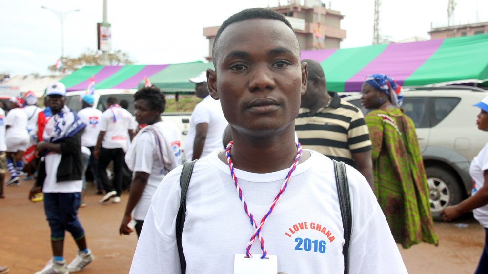 Owsunasah Collins, 32, clothing vendor [Brennan Weiss/Al Jazeera]