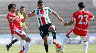 Chilean Sportive Club Palestino and Palestinian Club Ahli Al-Khalil during a friendly football match called 'Game for the brotherhood' in Santiago de Chile. [Mario Ruiz/EPA]