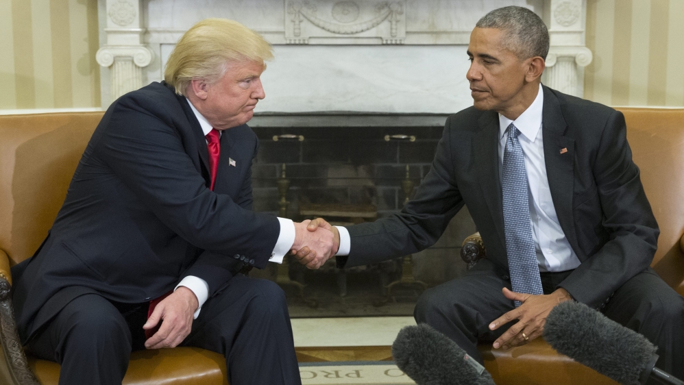 President-elect Donald Trump, a Republican, takes office on a platform of dismantling much of Obama's work [Michael Reynolds/EPA]