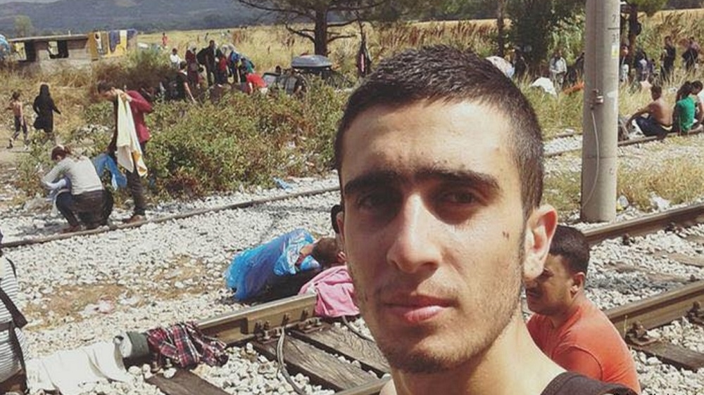 Anas Modamani in Macedonia in summer 2015. 'It was one of the toughest times in my life,' he says about his escape to Germany. [Anas Modamani/Al Jazeera]