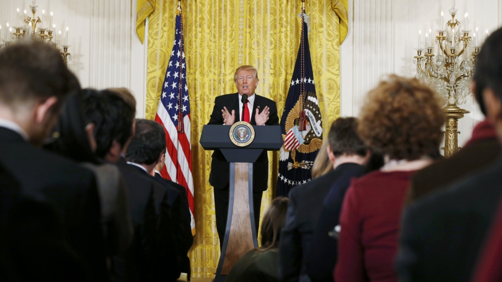 U.S. President Trump holds news conference at the White House in Washington