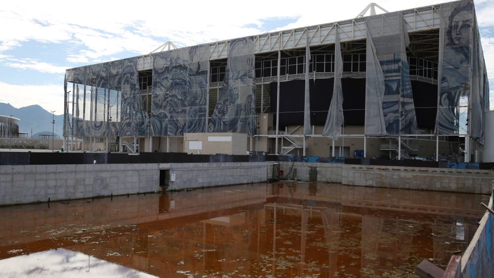 A view of the Olympic Aquatics Stadium, which was used for the Rio 2016 Olympic Games, is seen in Rio de Janeiro