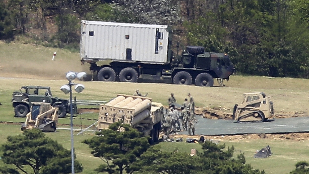 THAAD deployed in a golf course in South Korea''s southeastern county of Seongju