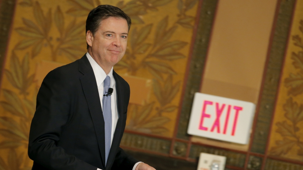 FILE PHOTO: Comey arrives to deliver a speech at Georgetown University in Washington D.C.