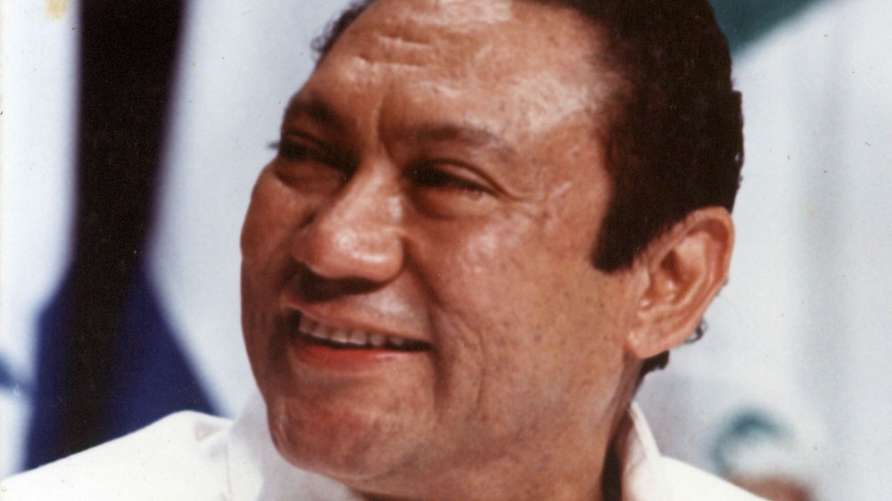 Noriega takes part in a conference at the Atlapa centre in Panama City in 1989 [Alberto Lowe/Reuters]