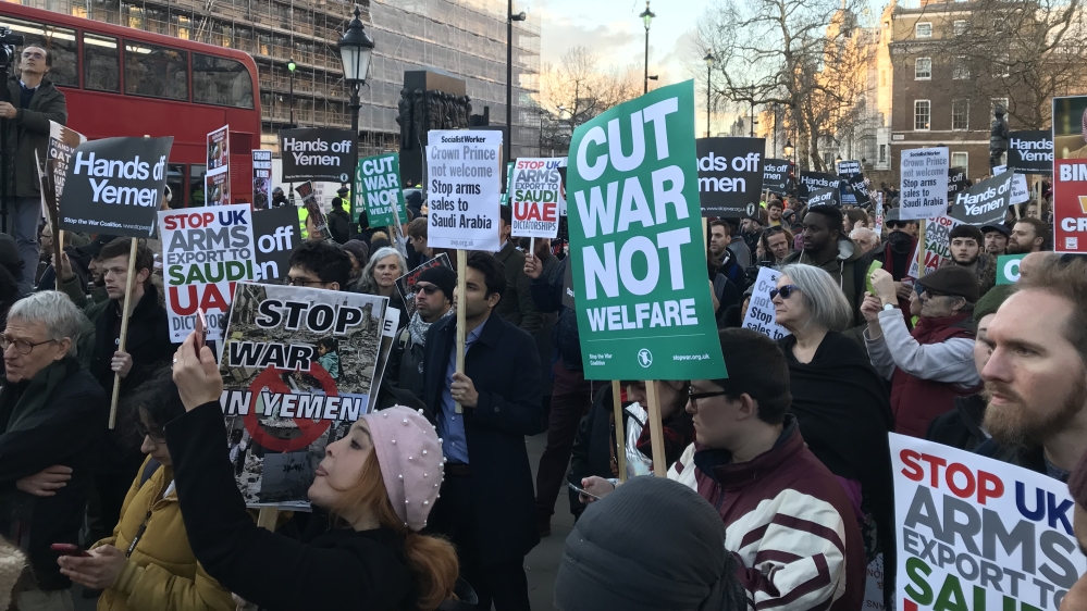 Protest against Crown Prince of Saudi Arabia Al-Saud in London