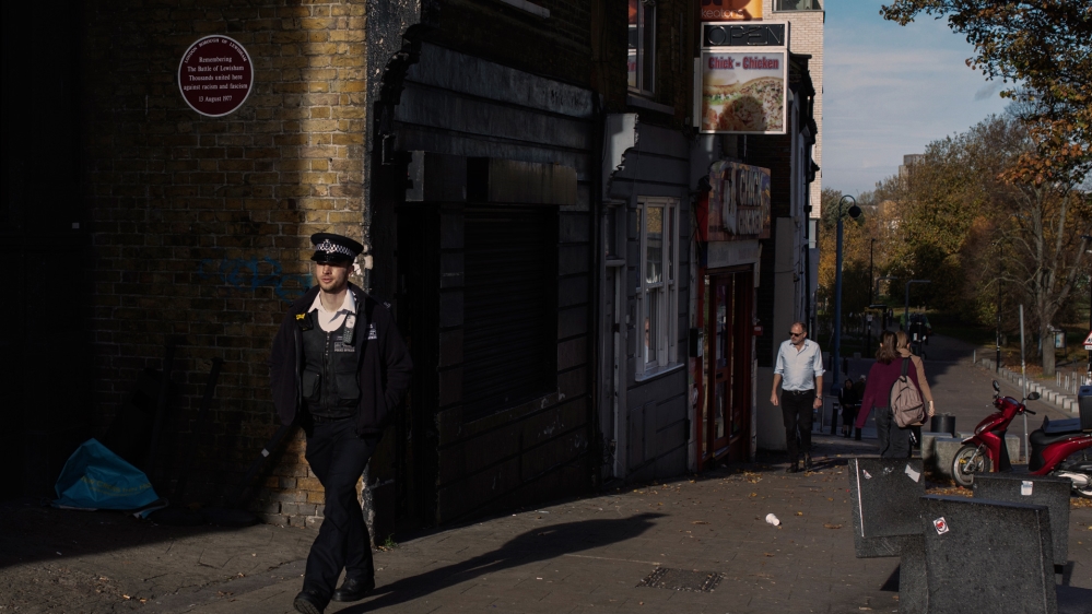 A memorial plaque in Clifton Rise remembers the events of August 13, 1977 [James Rippingale/Al Jazeera]