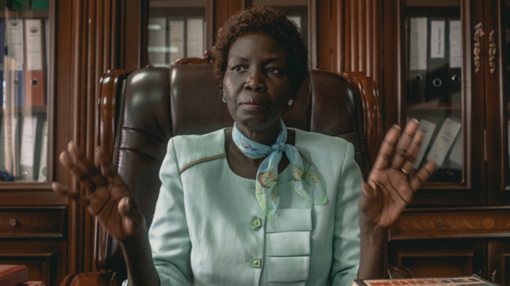 Rebecca Joshua Okwaci, South Sudan's minister of roads and bridges, is known as a voice that empowers young women in the country to be proud of their skin [Jasmin Bauomy/Al Jazeera]