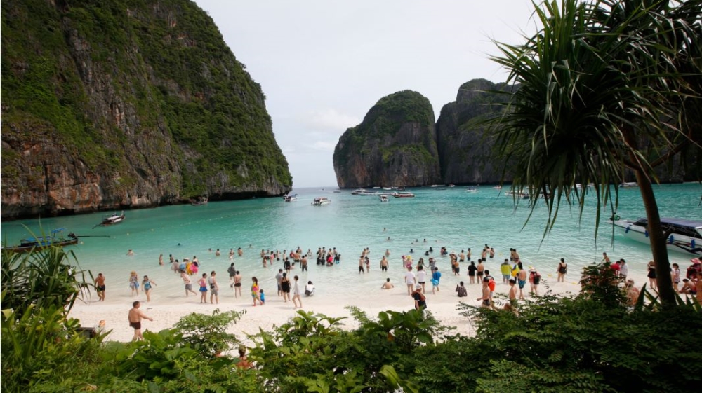 Maya Bay, Phi Phi Leh island in Krabi province, Thailand