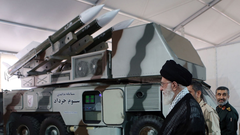 Supreme Leader Ali Khamenei inspected a Khordad 3 missile system in Tehran in May 2014 [Handout via EPA]