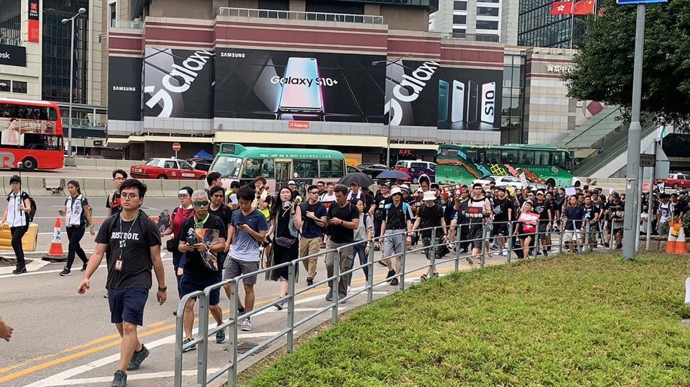 The protesters ranged in age from schoolchildren to retirees.