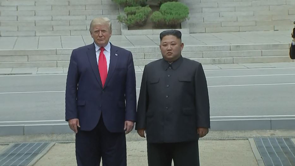 Trump and Kim each stepped over the border into North and South Korea [Reuters]