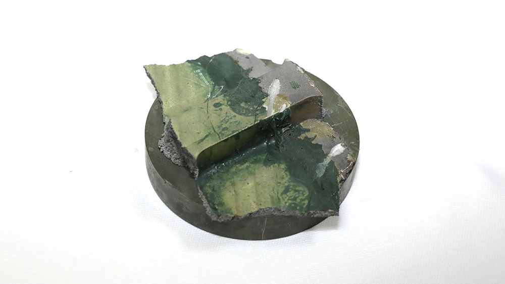 A picture taken during a guided tour by the US Navy shows what was presented as a magnet from a mine reportedly found on the Japanese-owned Kokuka Courageous linked to last week’s attack on the oil tanker in the Gulf of Oman [AFP]