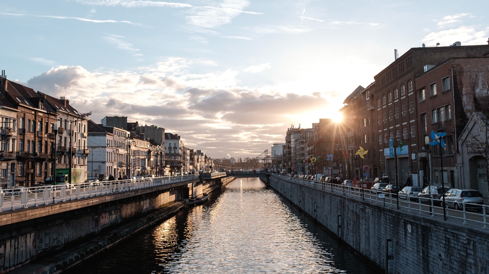 A canal separates Molenbeek from another, more prosperous part of the city