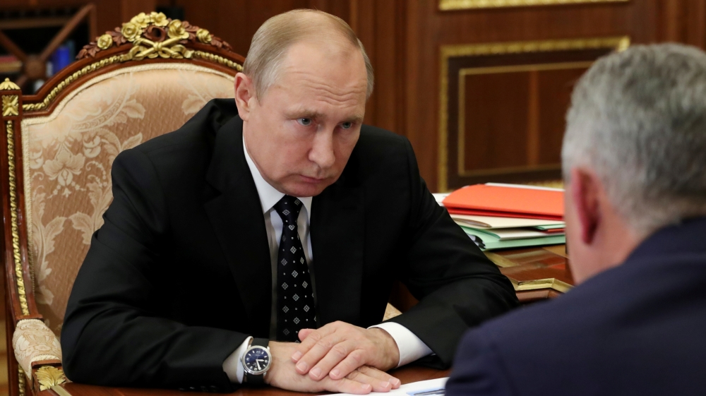 Russia''s President Putin meets with Defence Minister Shoigu in Moscow
