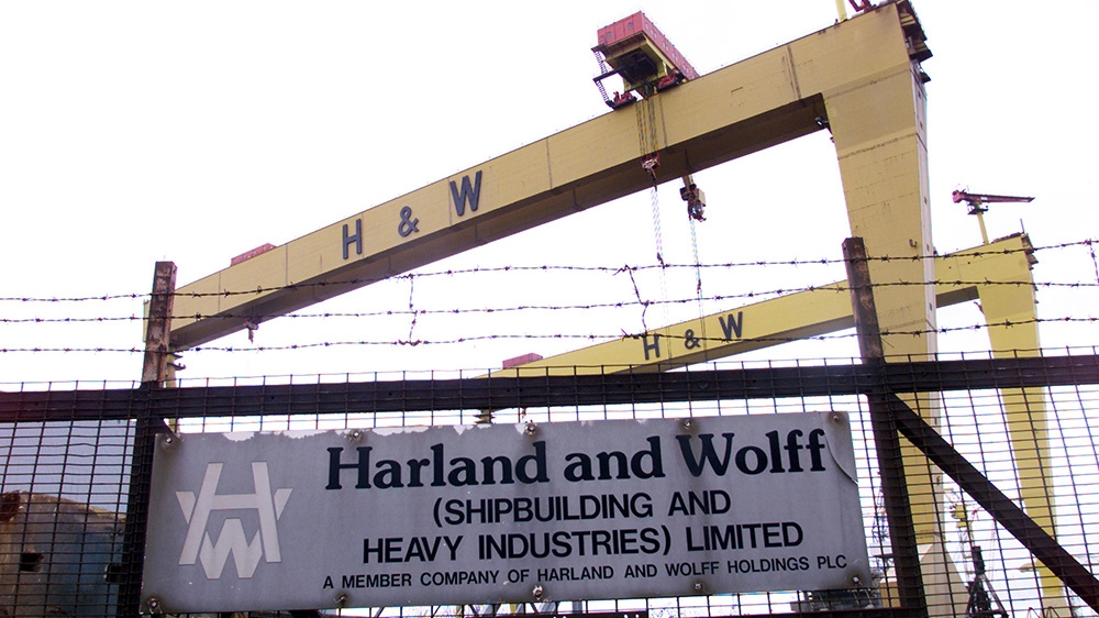 Harland and Wolfee shipyard in Belfast
