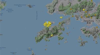 Only a very small number of planes is allowed to land at Hong Kong airport