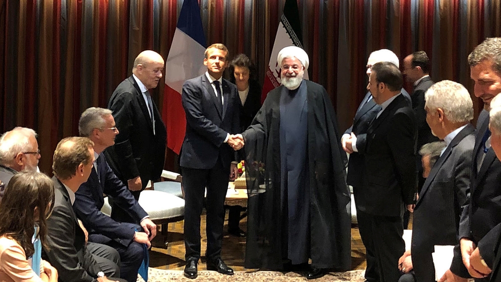 French President Macron also met with Iranian President Rouhani on Monday on the sidelines of the UNGA