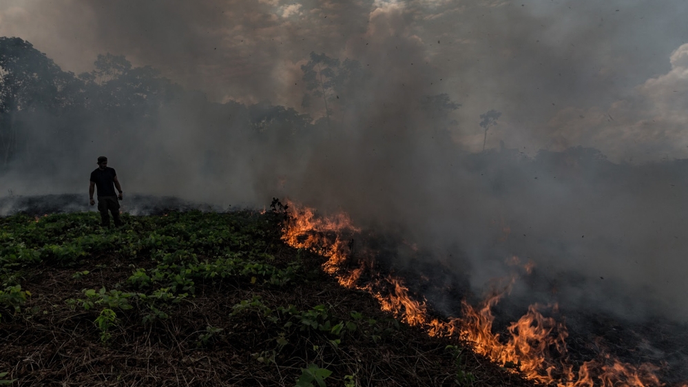There has been international condemnation over Brazilian President Bolsonaro’s handling of a record number of wildfires in the region