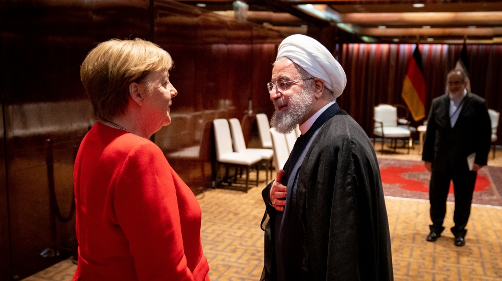 Rouhani also met Germany’s Merkel on Tuesday to discuss the future of the 2015 nuclear deal