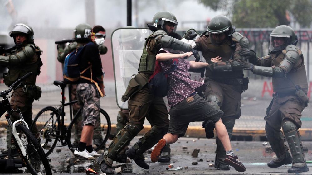 Deadly protests in Chile have seen the military on the streets for the first time since its return to democracy