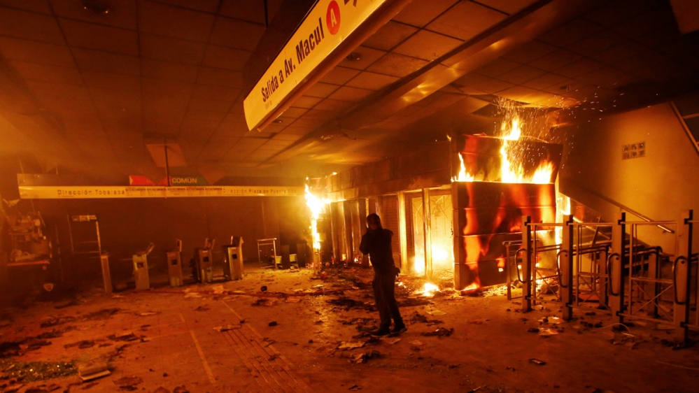 Chilean President Pinera slammed the protesters as criminals
