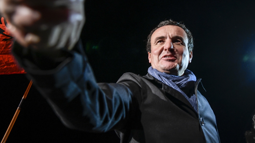 Albin Kurti, leader of the Vetevendosje Party and prime ministerial candidate, suggested he would tackle corruption in a victory speech