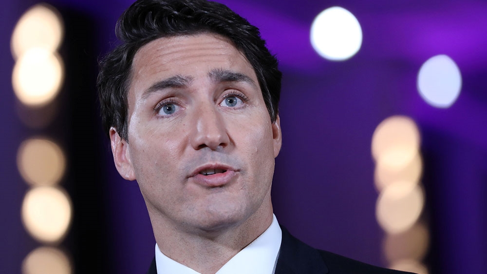 Liberal leader and Canadian Prime Minister Justin Trudeau speaks at a news conference after an English-language federal election debate